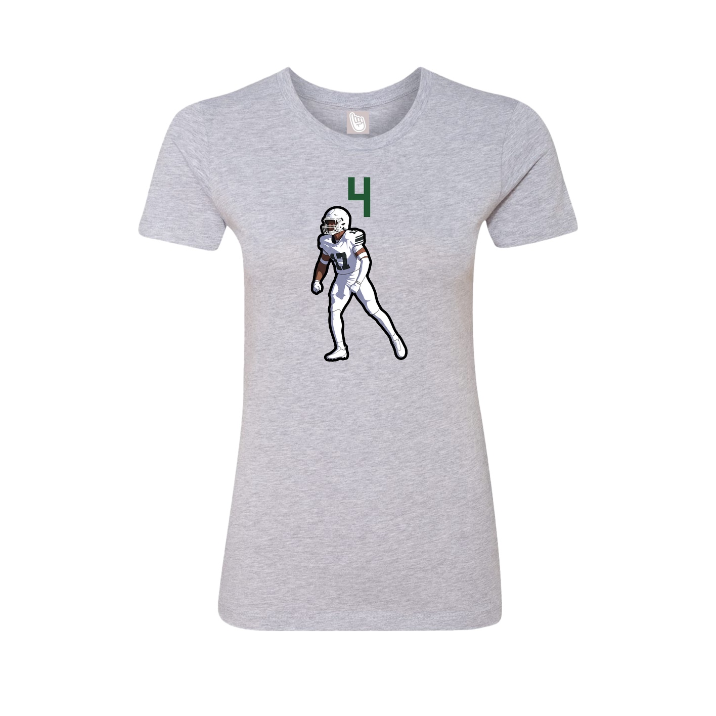 Fitted Women's Tee — Number Top in Grey