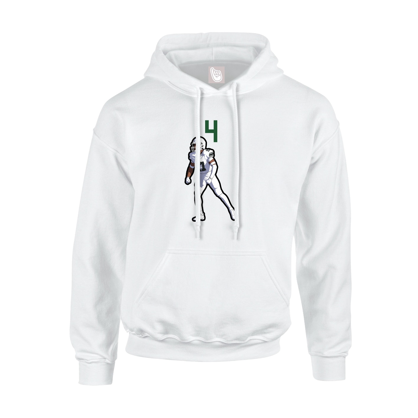 Youth Hoodie — Number Top in White