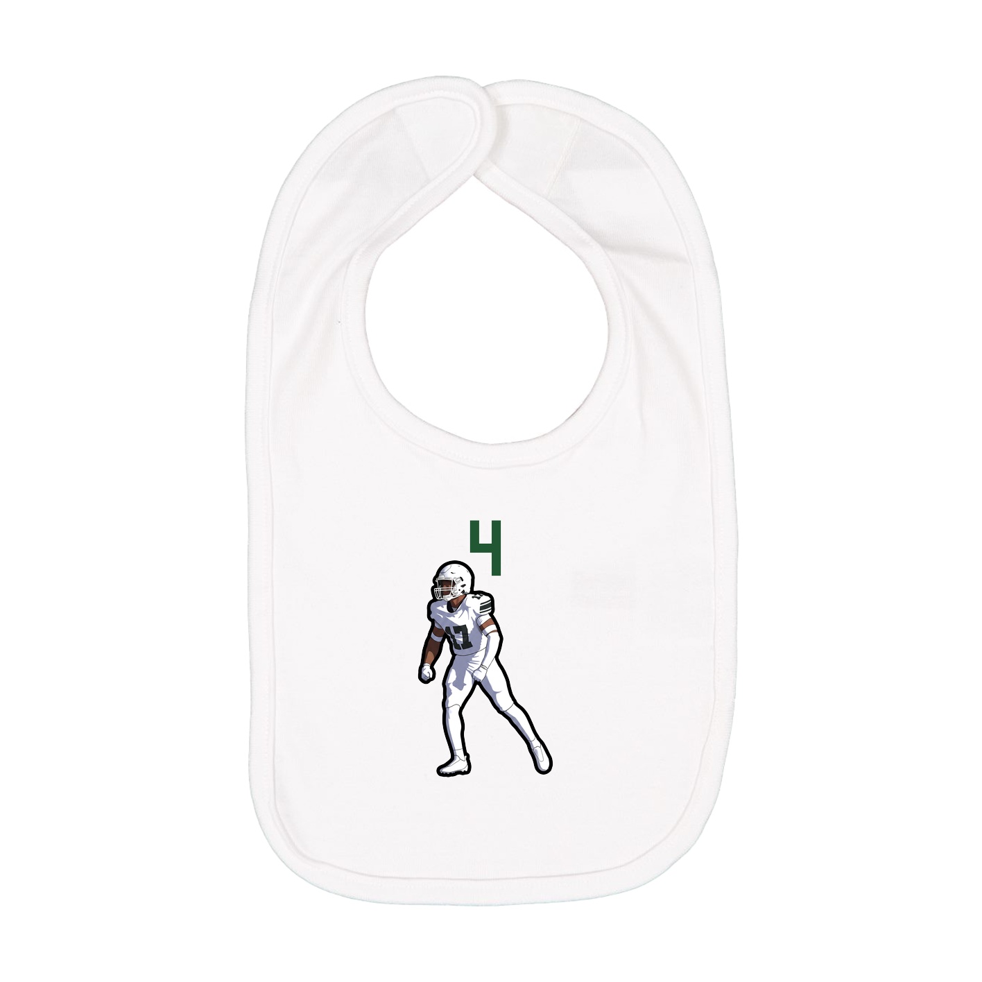 Infant Bib — Number Top in White