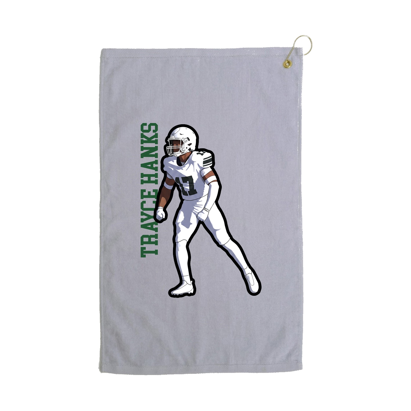 Golf Towel — Name Vertical in Grey