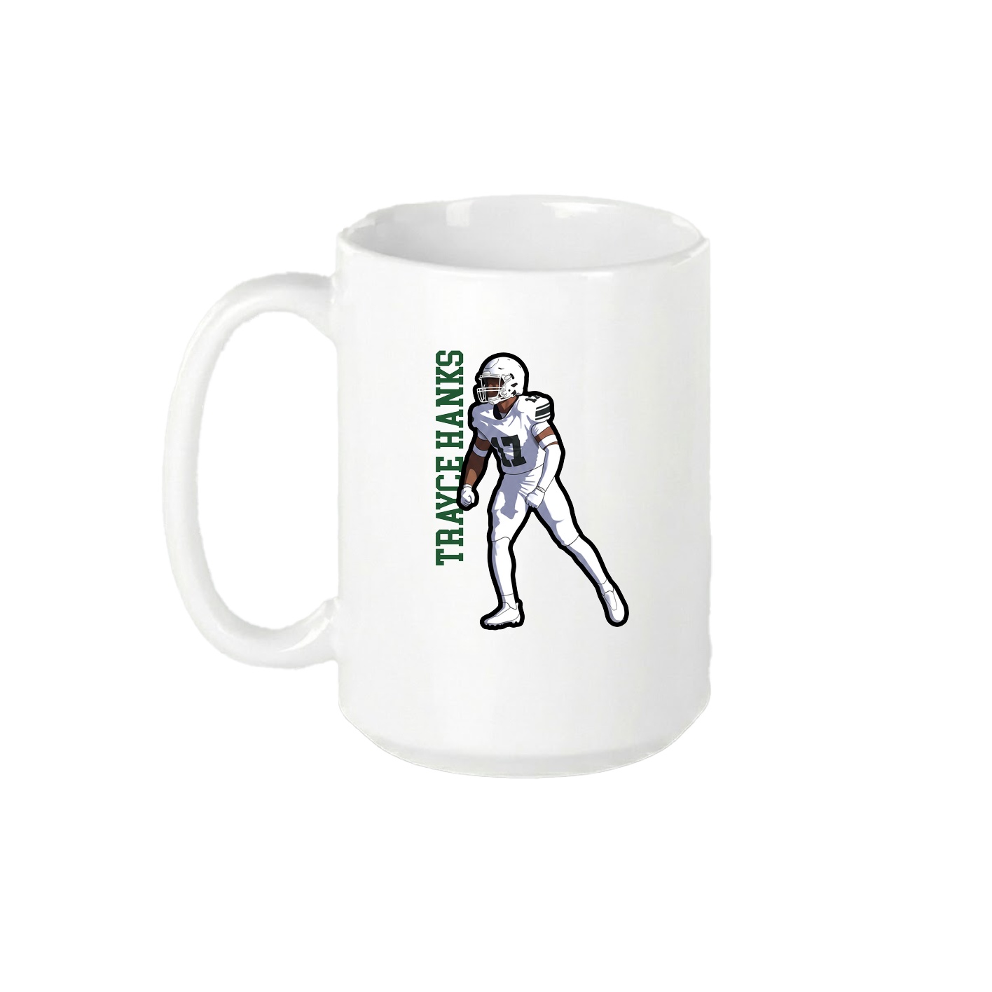 15oz Coffee Mug — Name Vertical in White