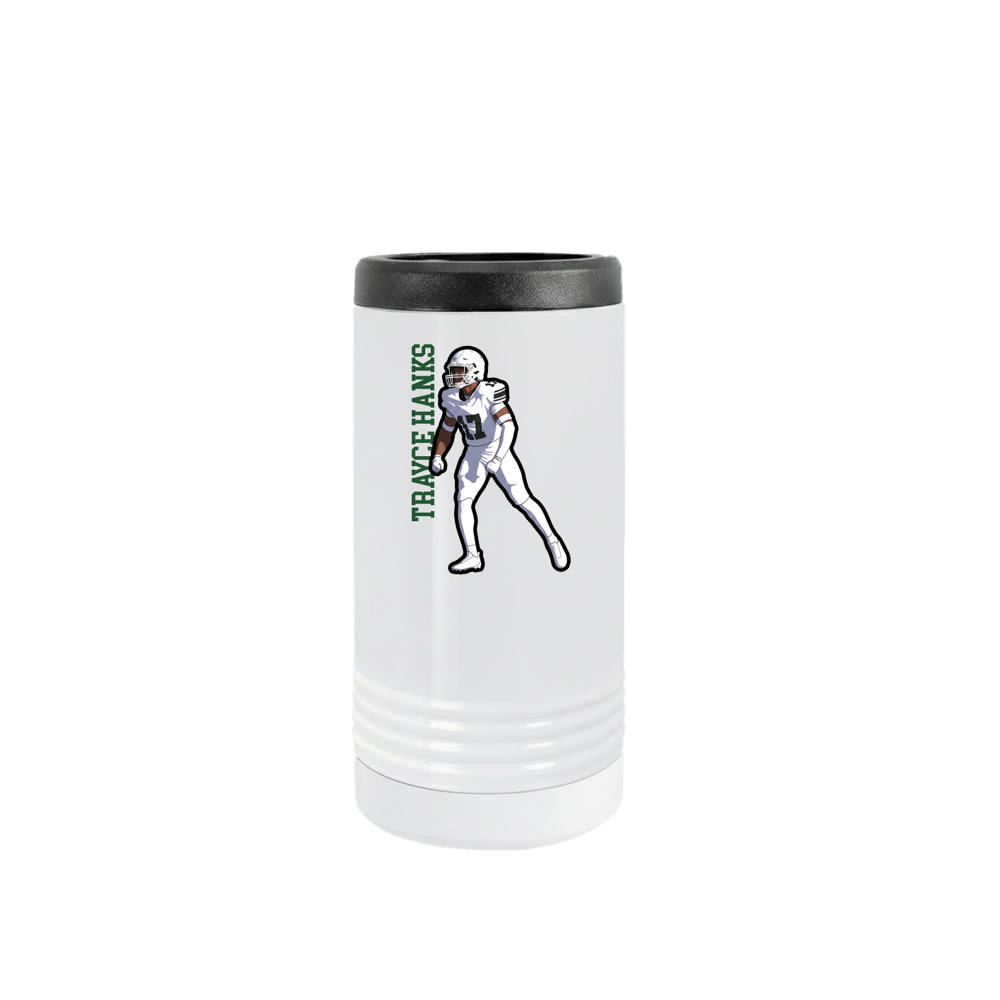 Slim Beverage Holder — Name Vertical in White