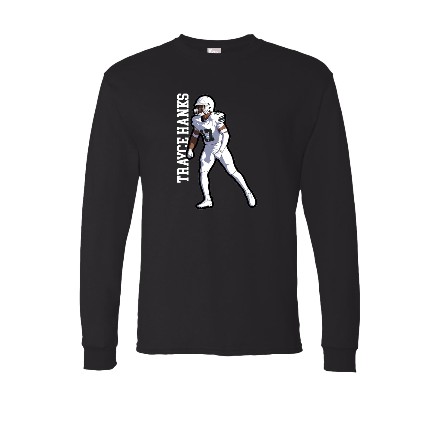 Long Sleeve Tee — Name Vertical in Black