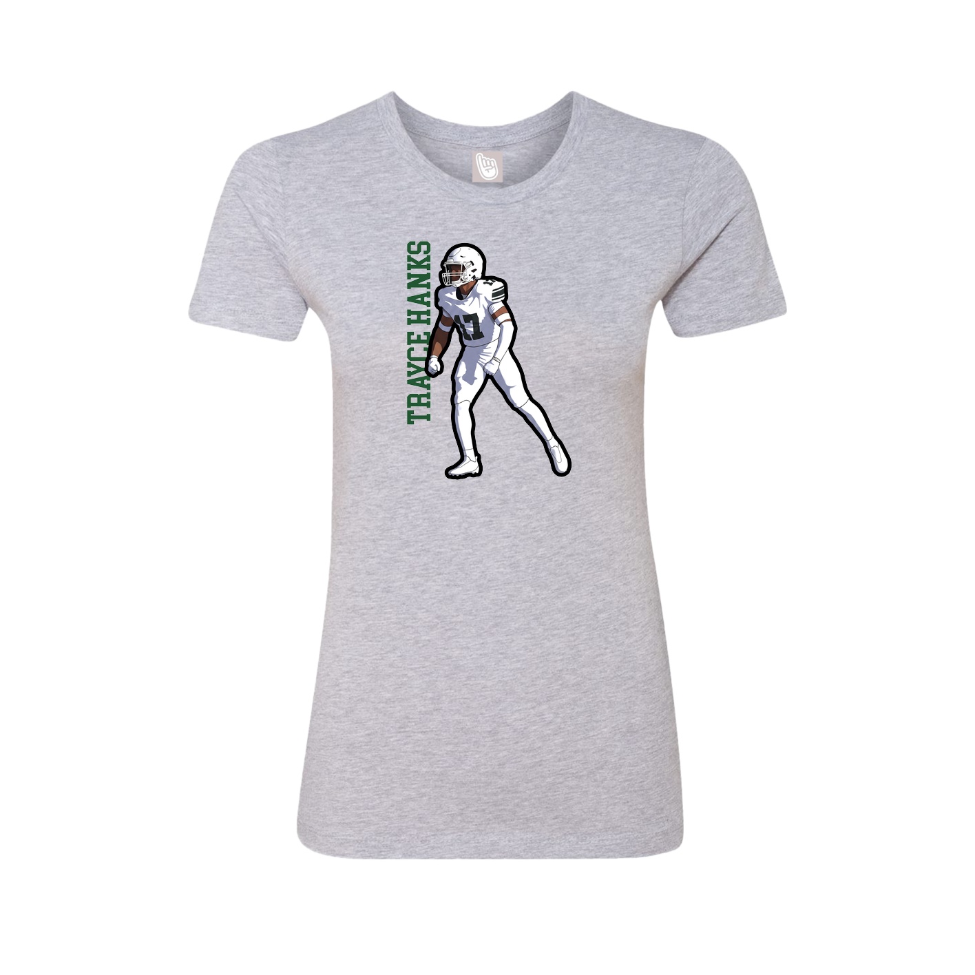 Womens Tee — Name Vertical in Grey