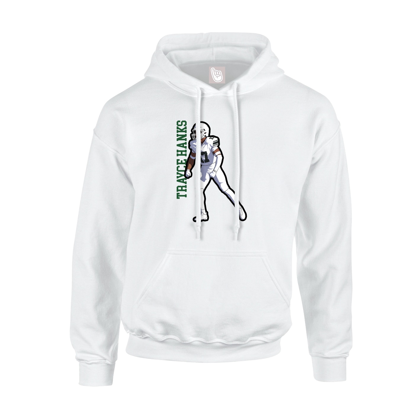 Hoodie — Name Vertical in White