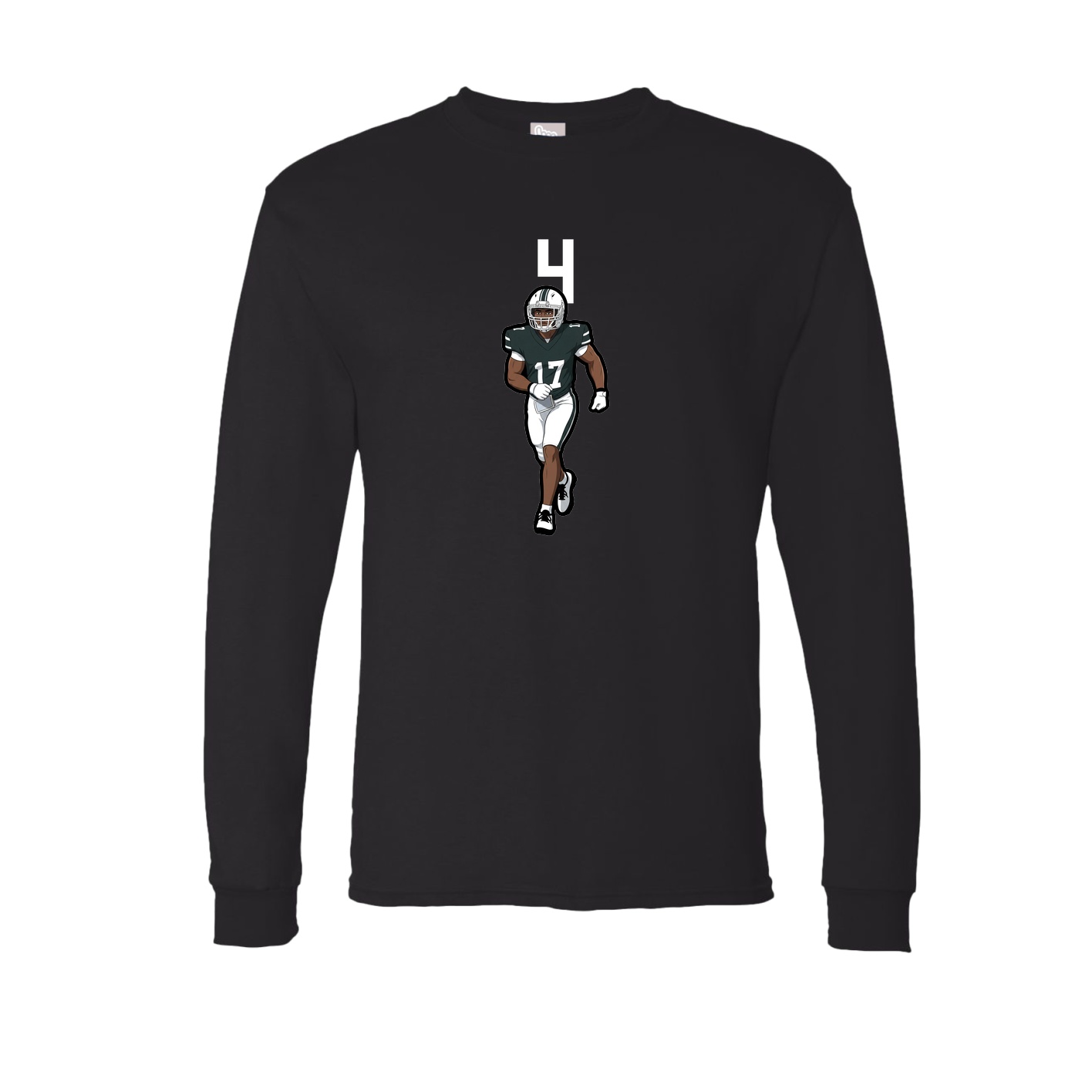 Long Sleeve Tee — Number Top in Black