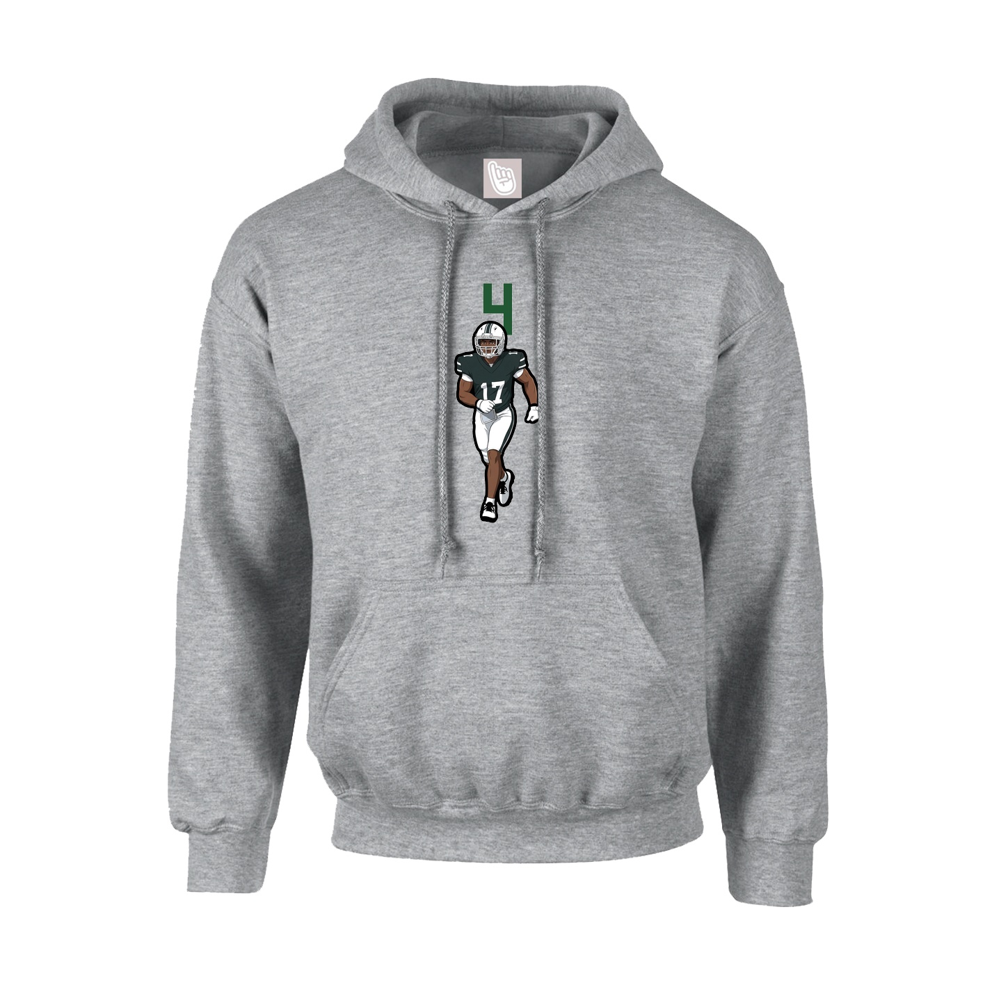 Hoodie — Number Top in Grey