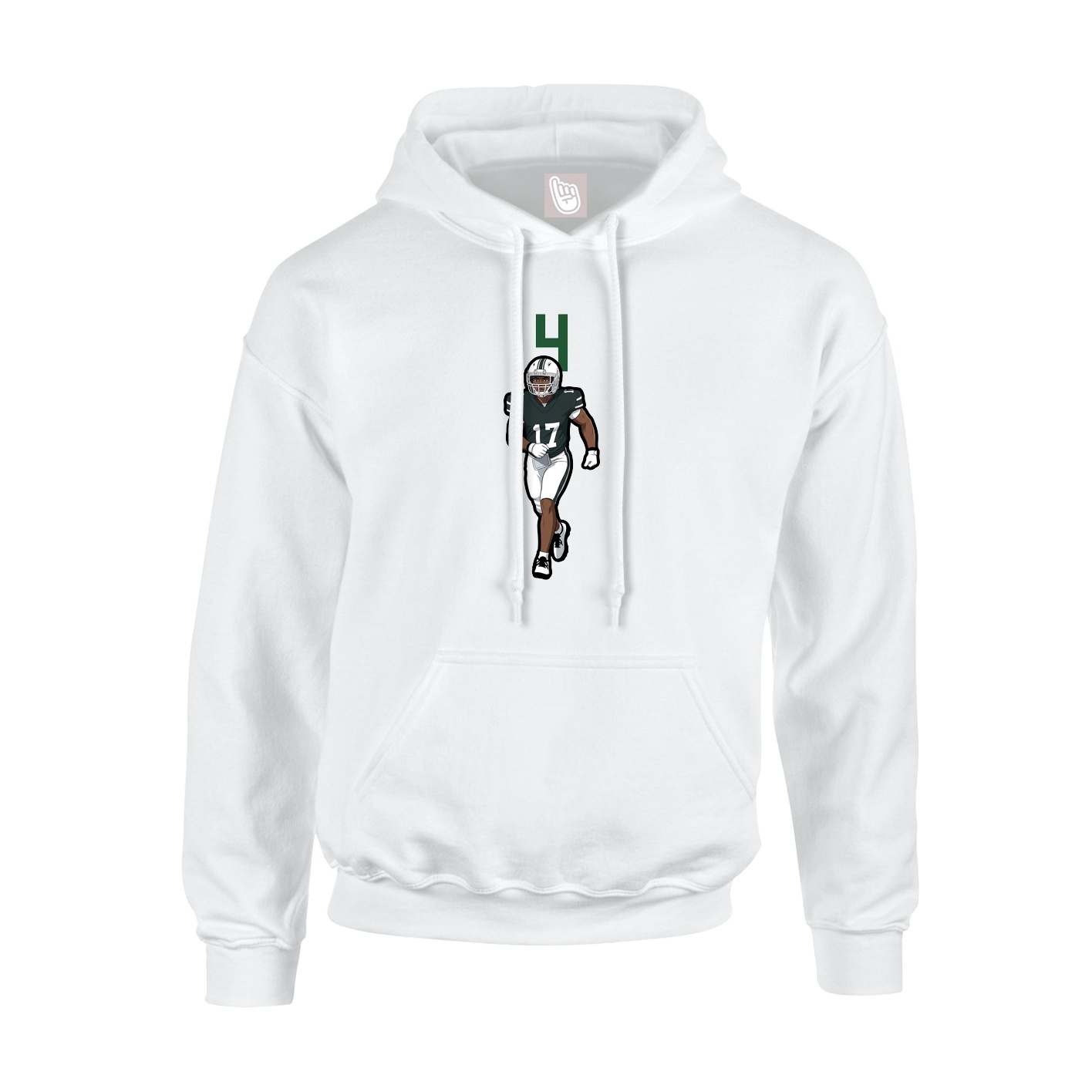 Youth Hoodie — Number Top in White