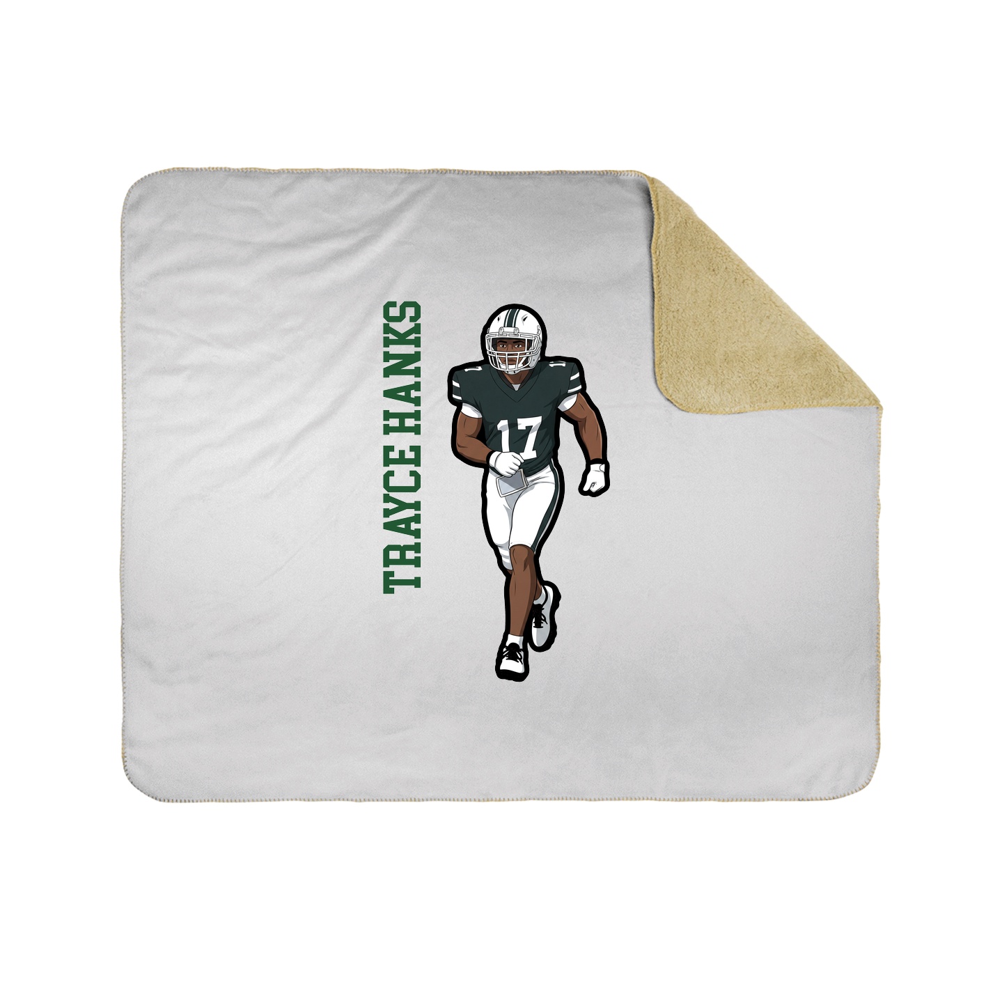 Throw Blanket — Name Vertical in White