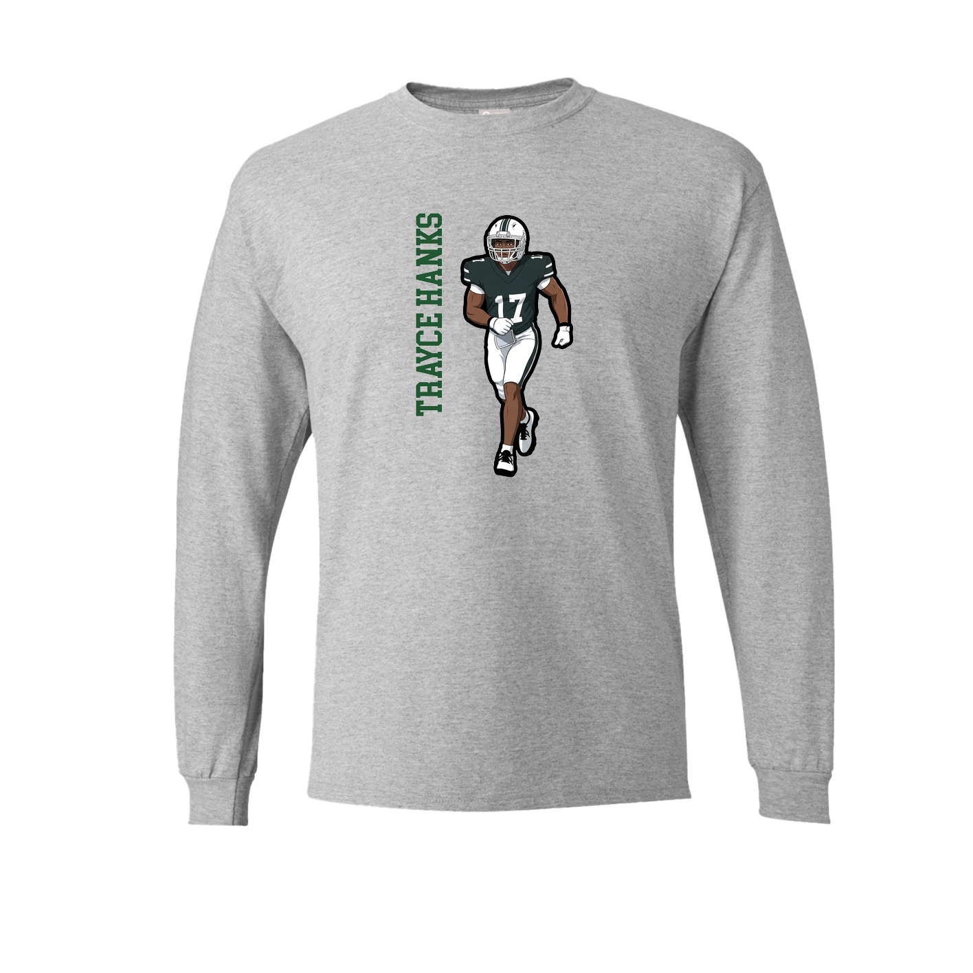 Long Sleeve Tee — Name Vertical in Grey