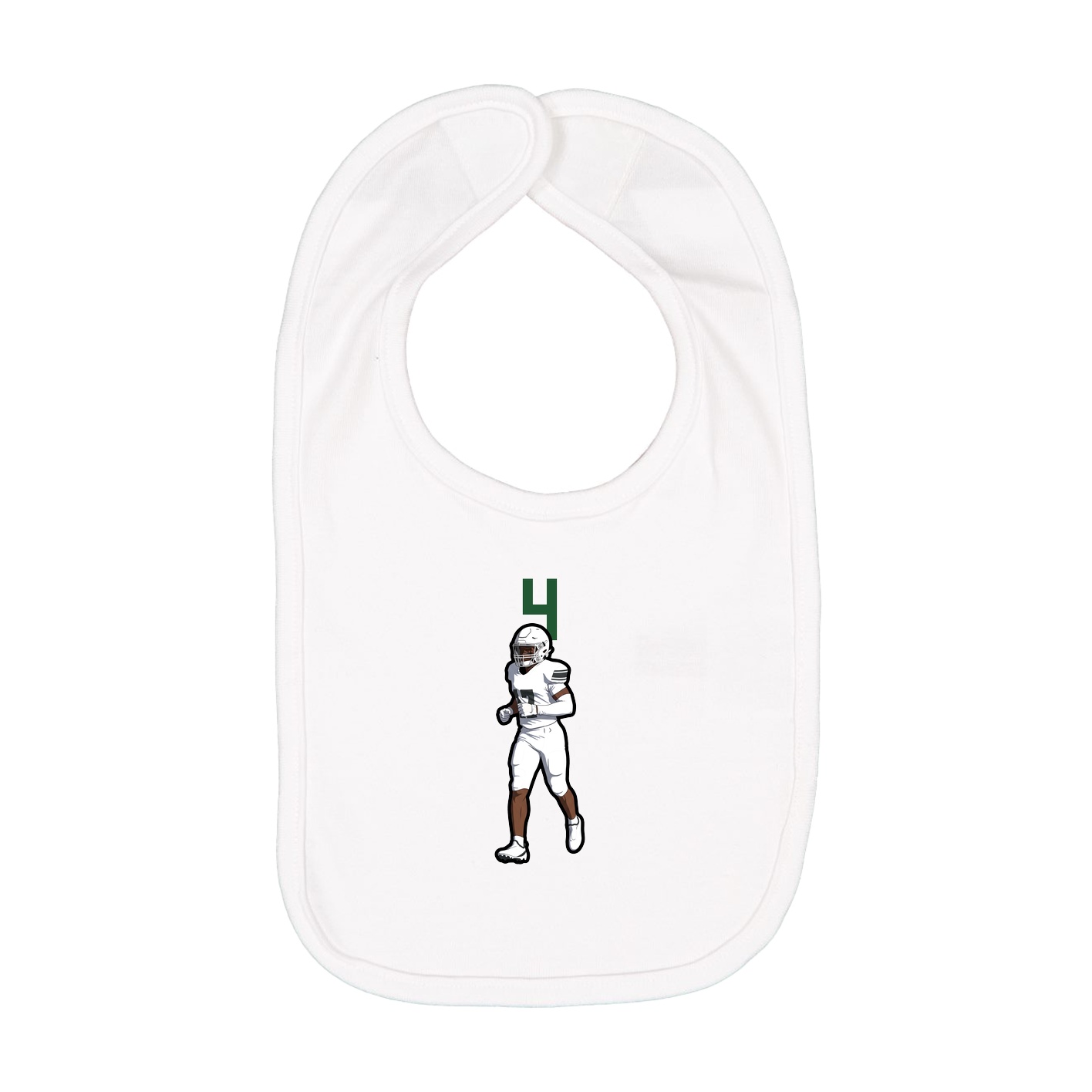 Infant Bib — Number Top in White