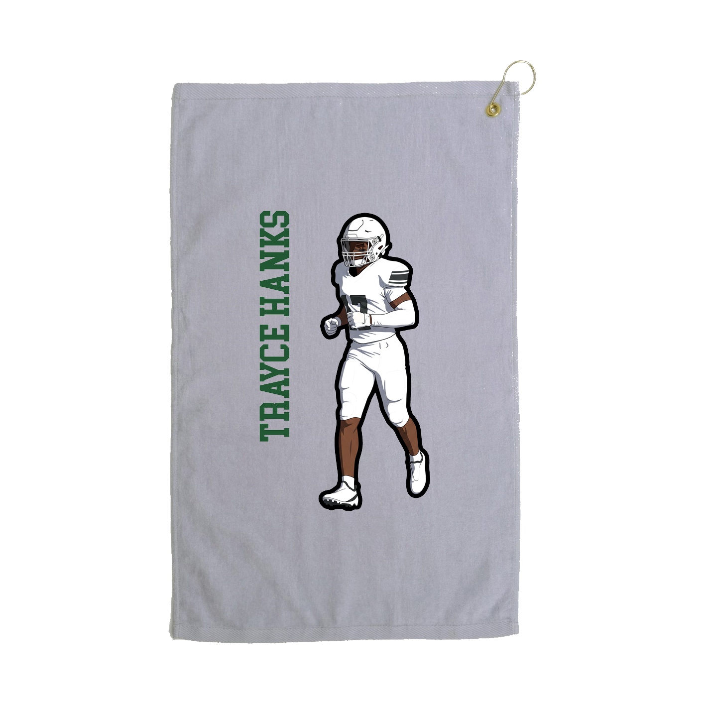 Golf Towel — Name Vertical in Grey