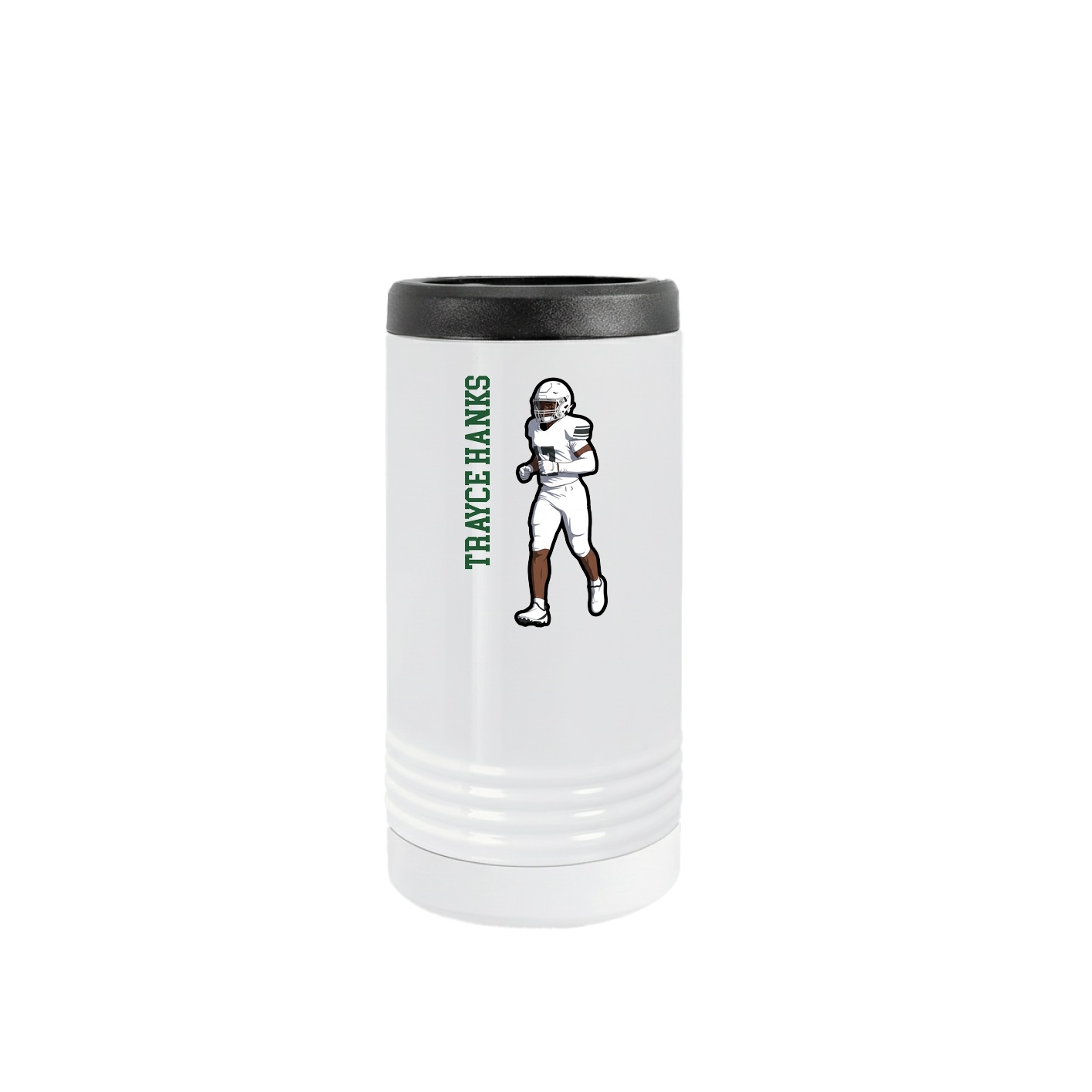 Slim Beverage Holder — Name Vertical in White