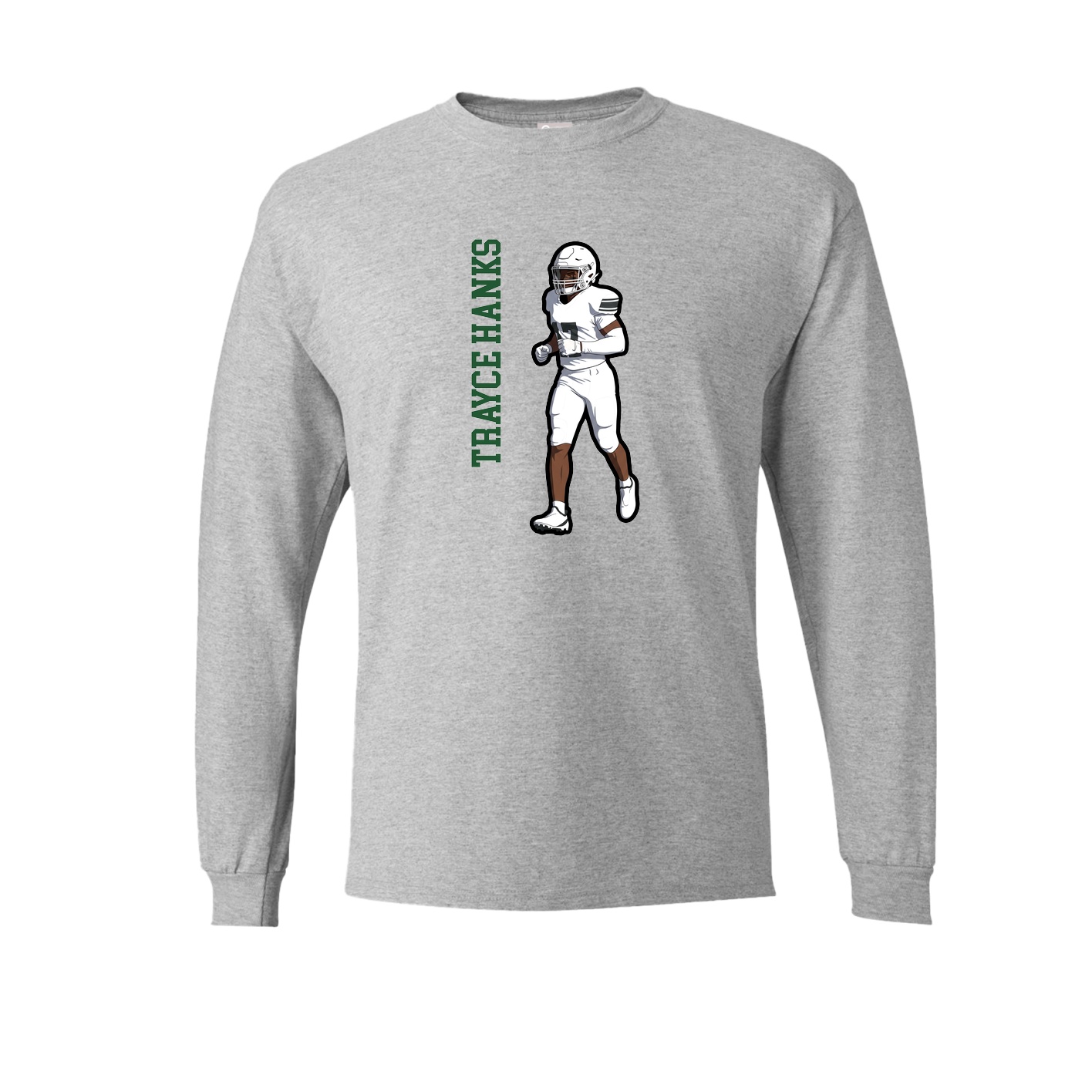 Long Sleeve Tee — Name Vertical in Grey