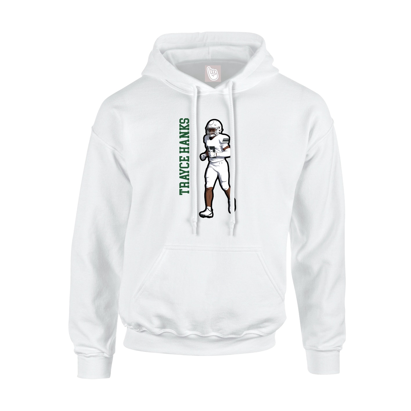 Hoodie — Name Vertical in White