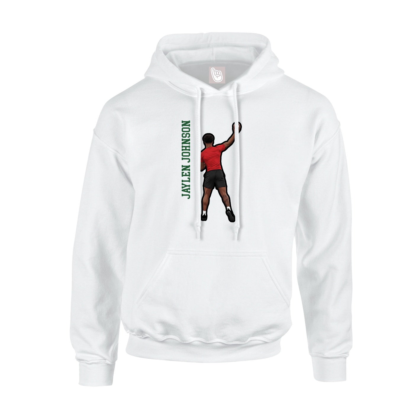Youth Hoodie — Name Vertical in White