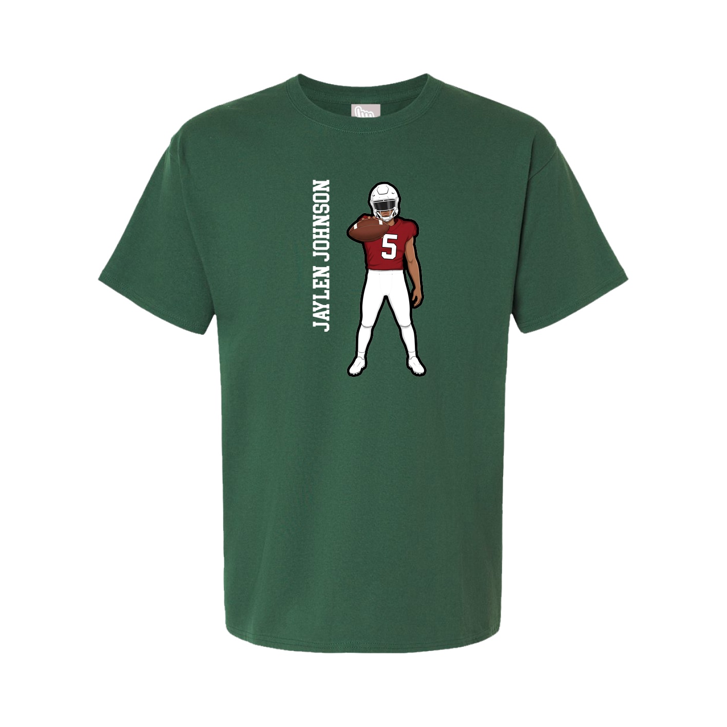 Youth Tee — Name Vertical in Green