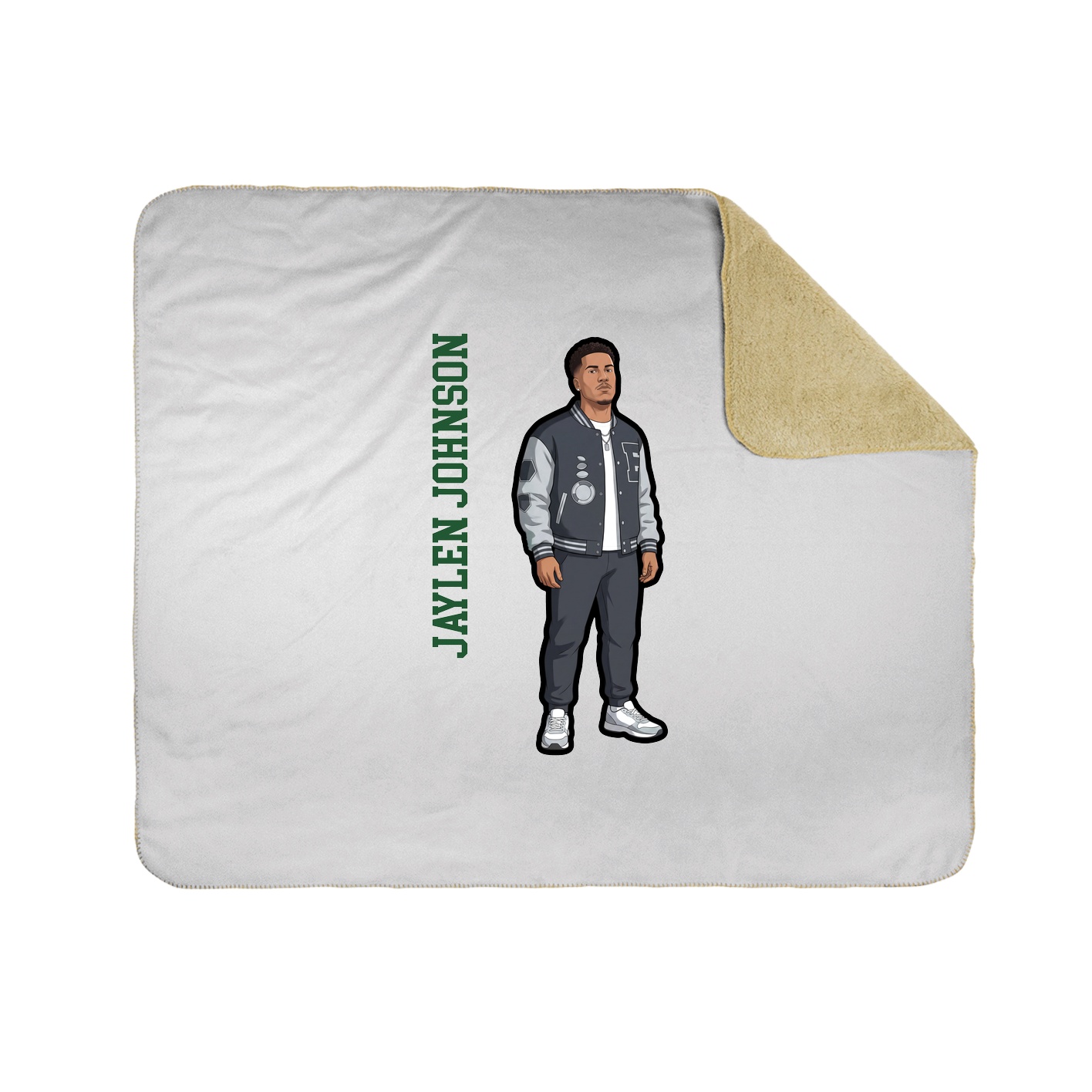 Throw Blanket — Name Vertical in White