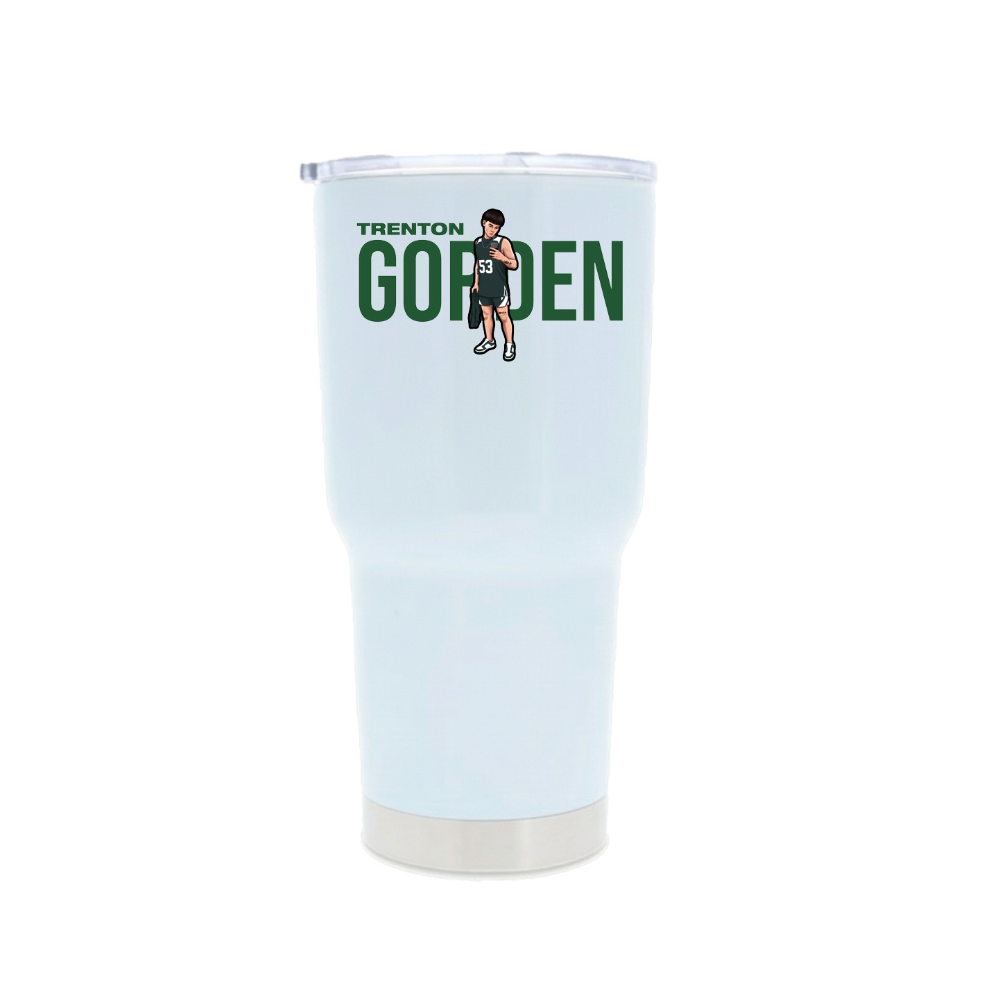30oz Stainless Steel Tumbler — Player Name in White