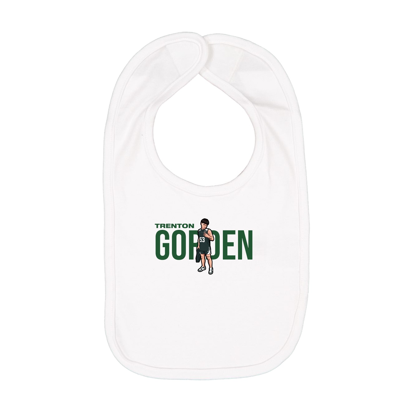 Infant Bib — Player Name in White