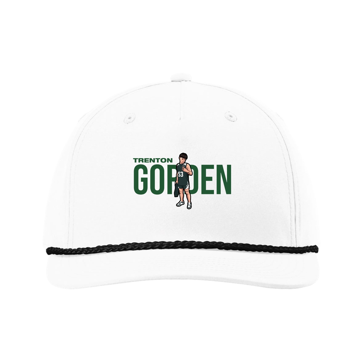 Five-Panel Classic Rope Cap — Player Name in White