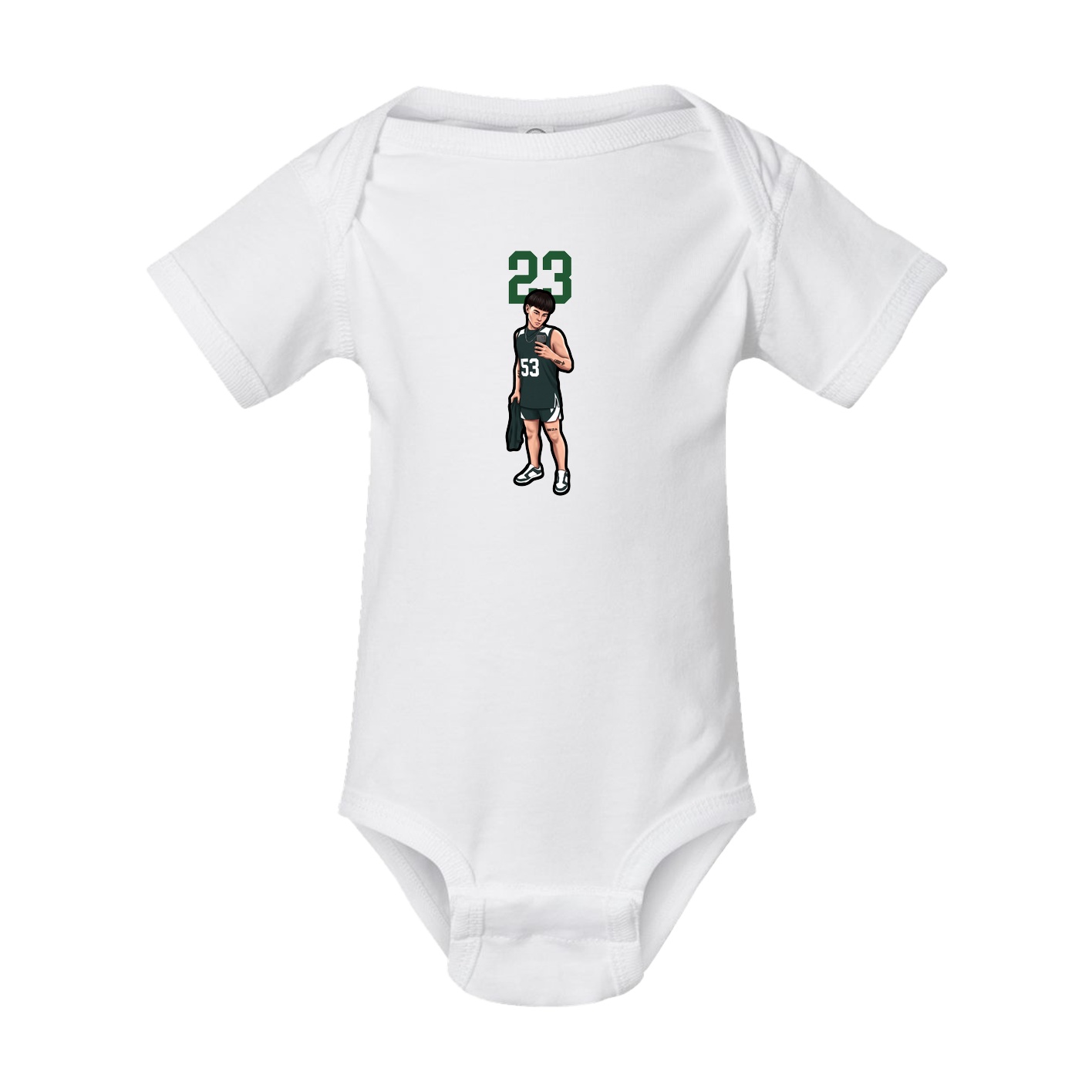 Baby Onesie — Number Top in White