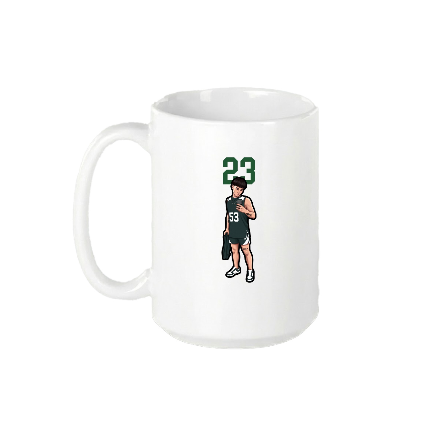 15oz Coffee Mug — Number Top in White