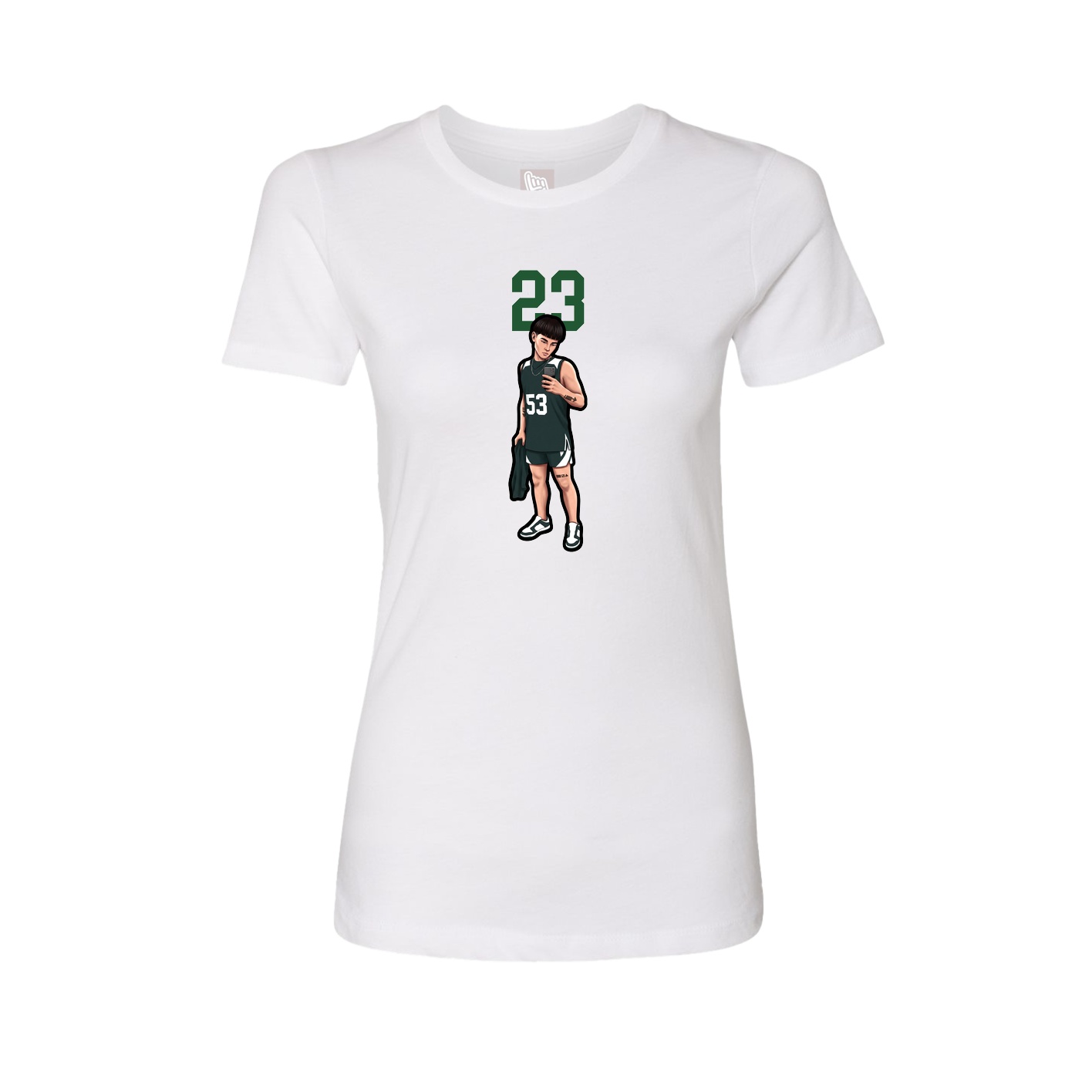 Fitted Women's Tee — Number Top in White