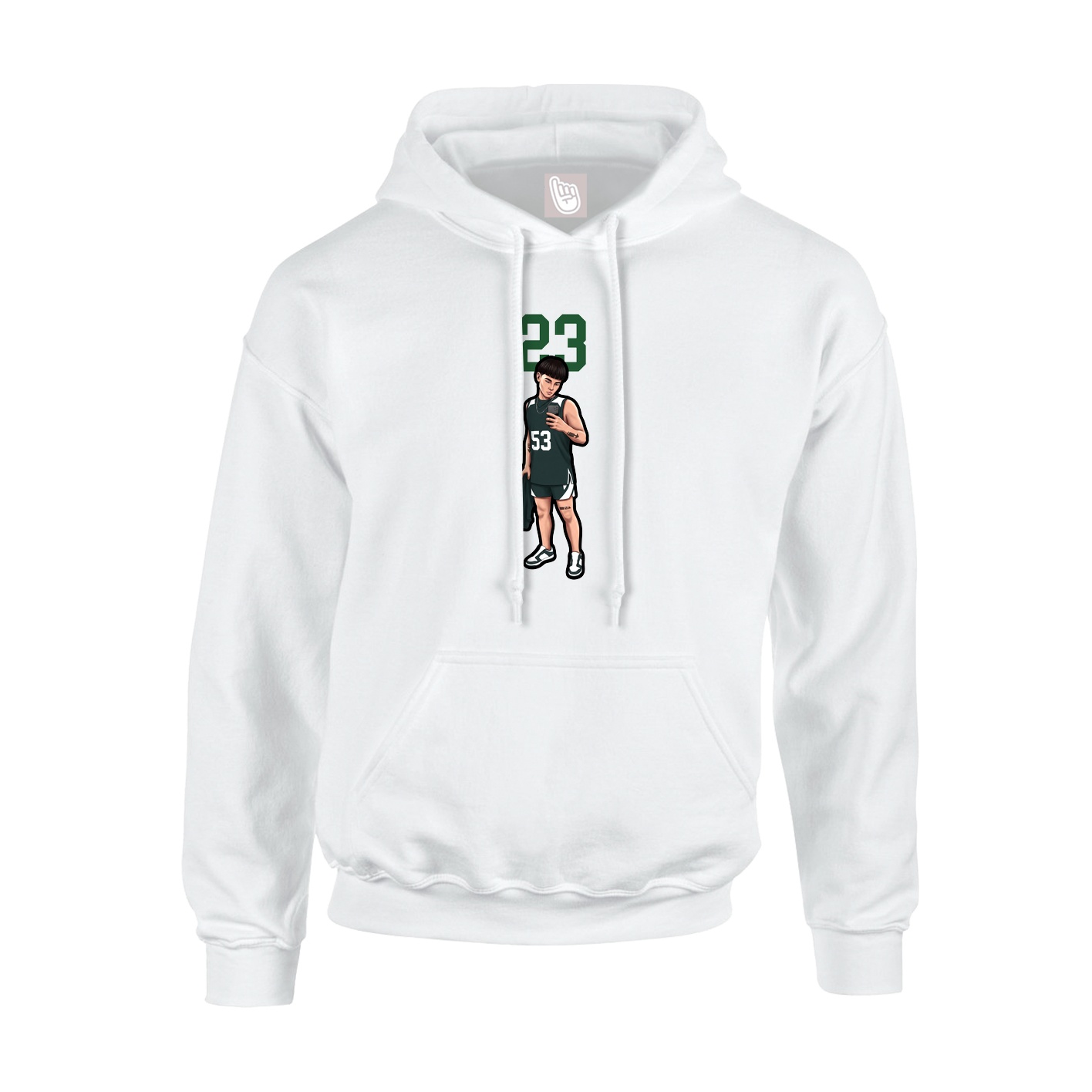 Hoodie — Number Top in White
