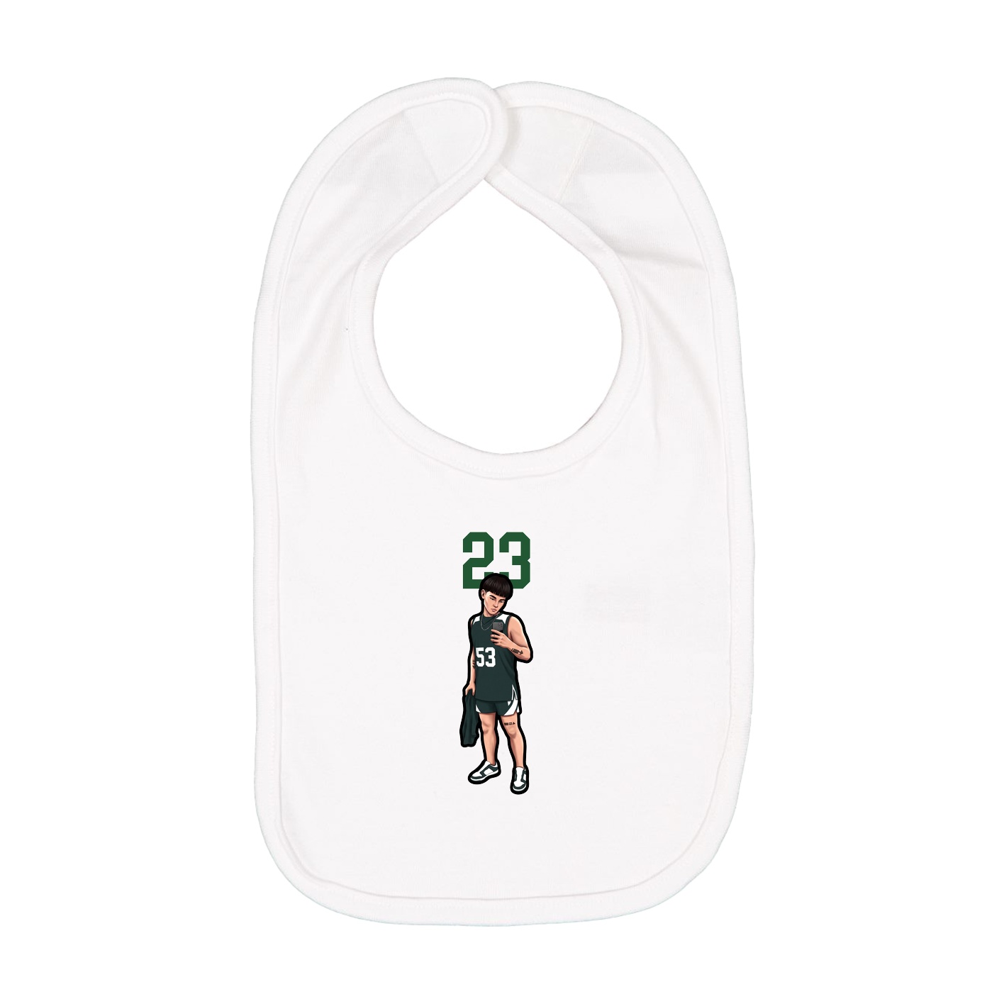 Infant Bib — Number Top in White