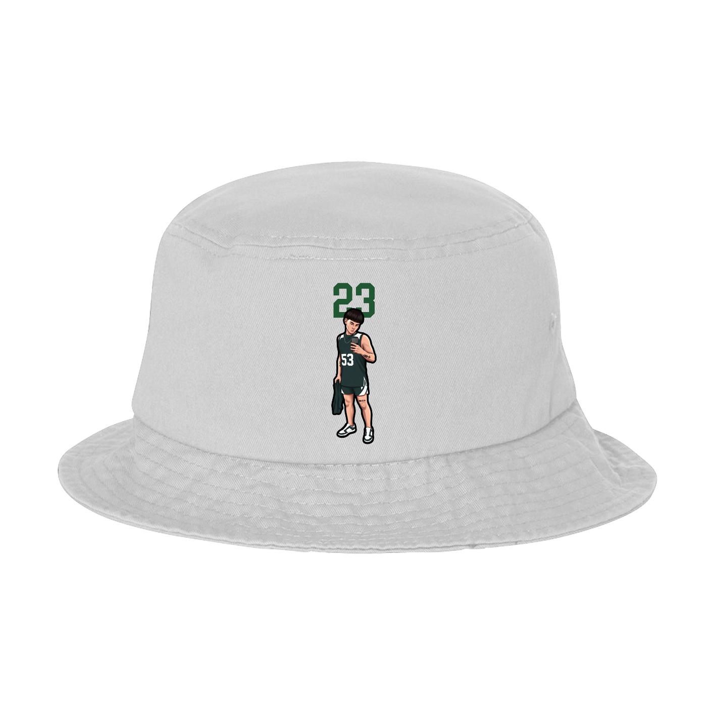 Bucket Cap — Number Top in White