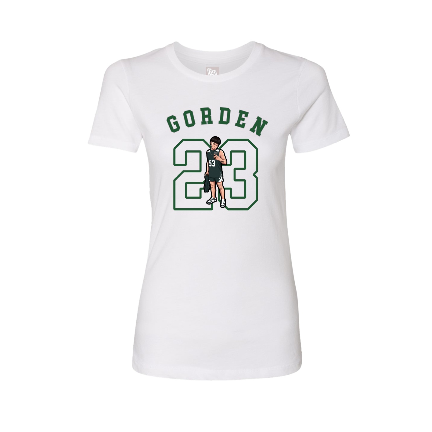 Fitted Women's Tee — Shirsey Arch in White