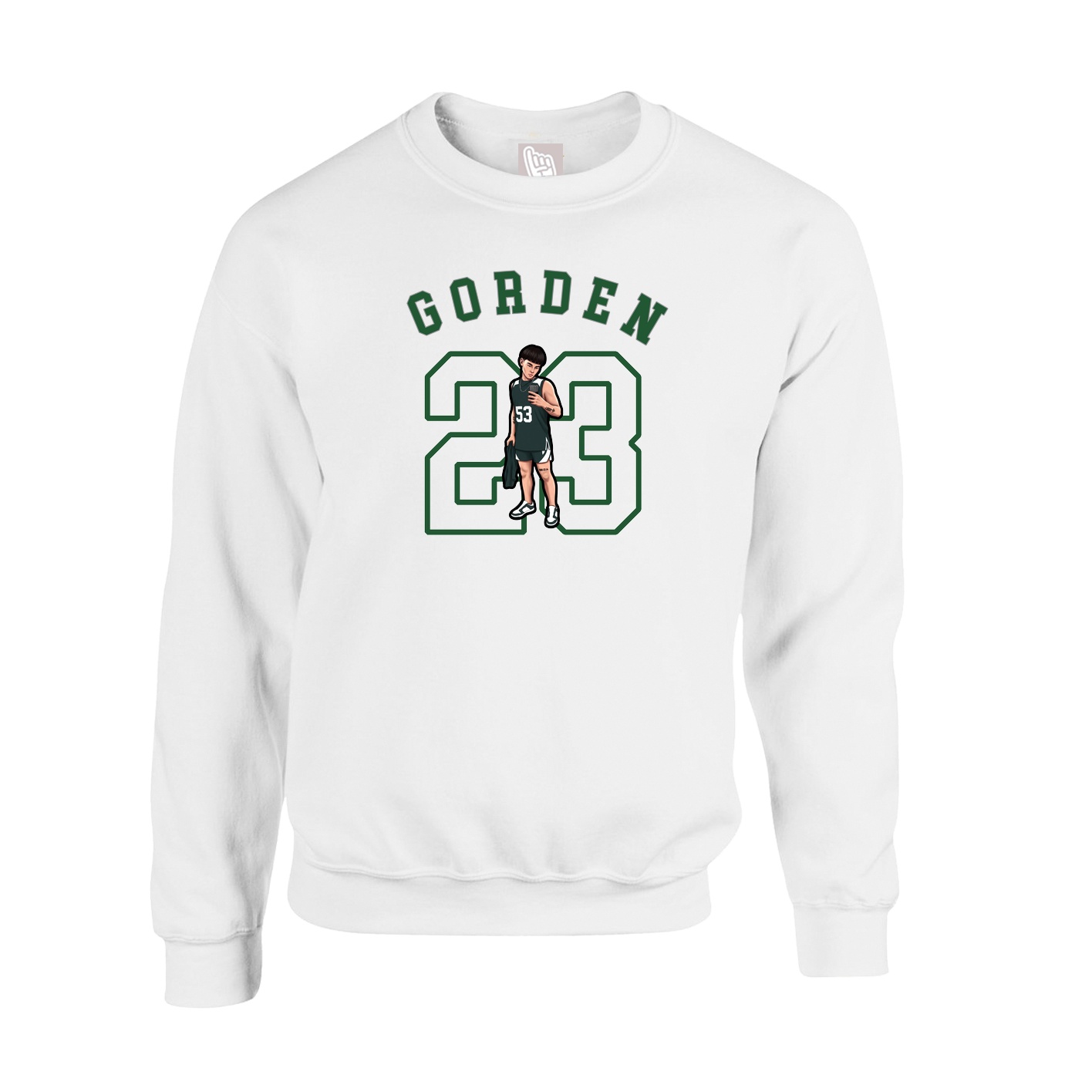 Fleece Crew — Shirsey Arch in White