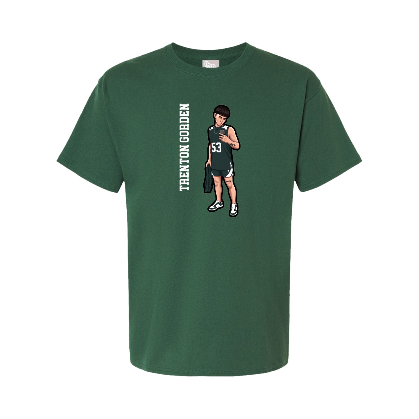 Youth Tee — Name Vertical in Green