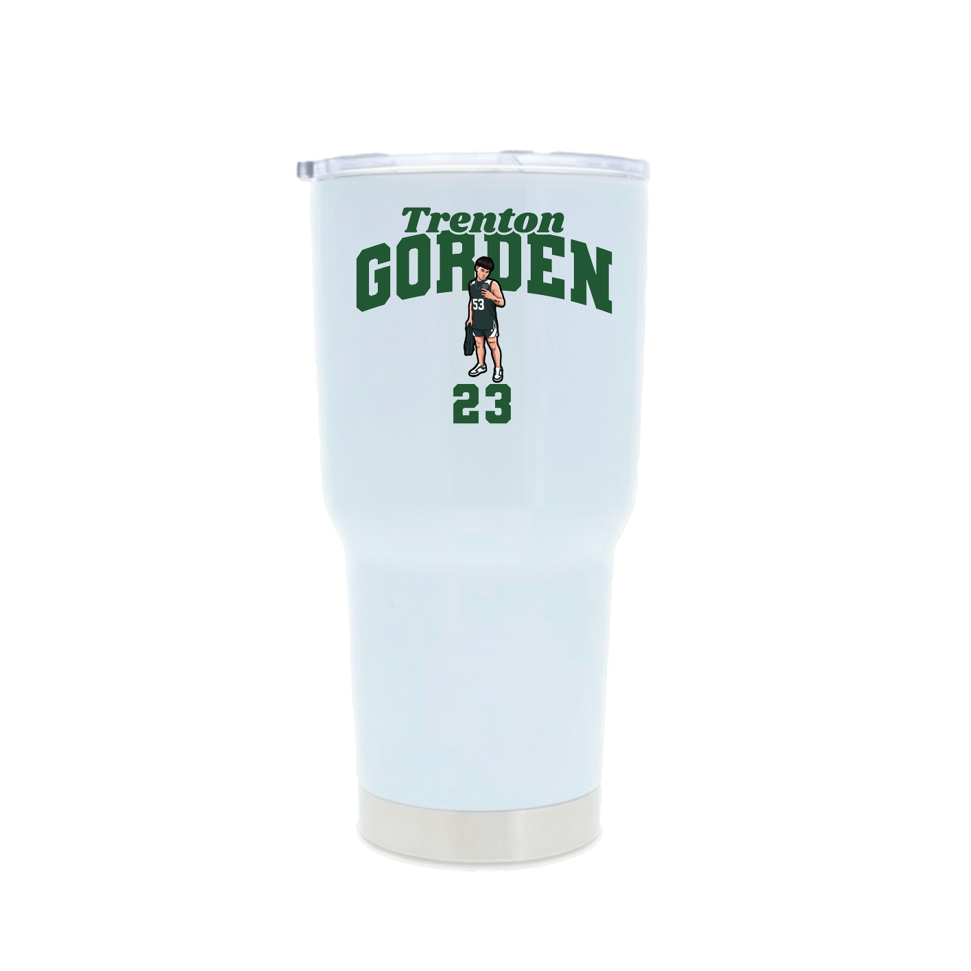 30oz Stainless Steel Tumbler — Signature Arch in White