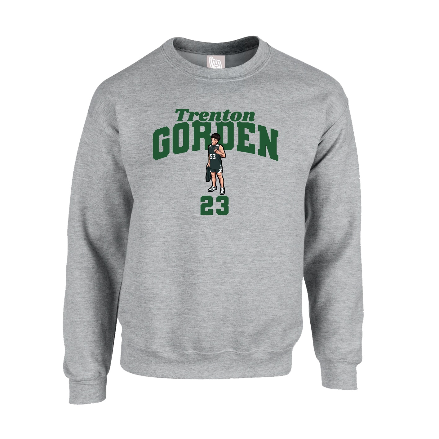Fleece Crew — Signature Arch in Grey