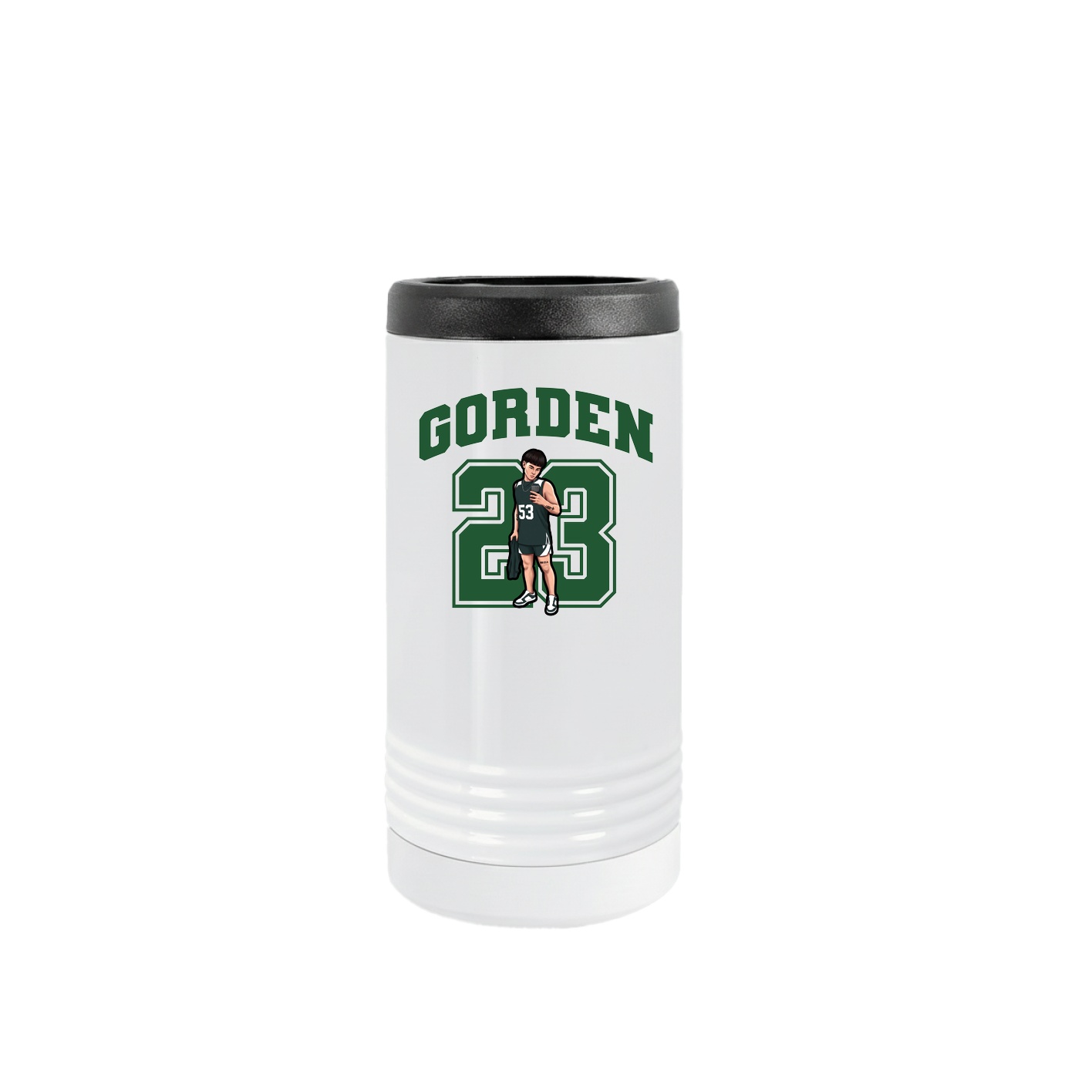 Slim Beverage Holder — Number in White