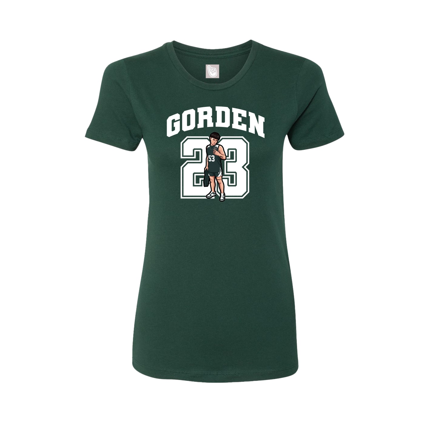 Fitted Women's Tee — Number in Green