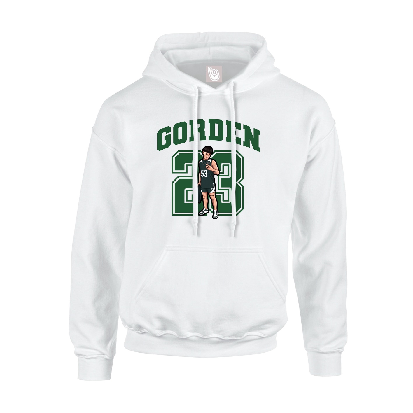 Hoodie — Number in White
