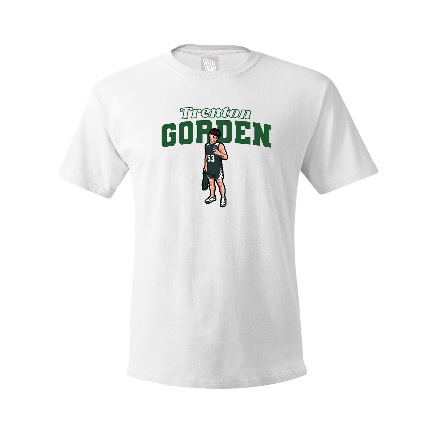 Youth Tee — Name Arch in White