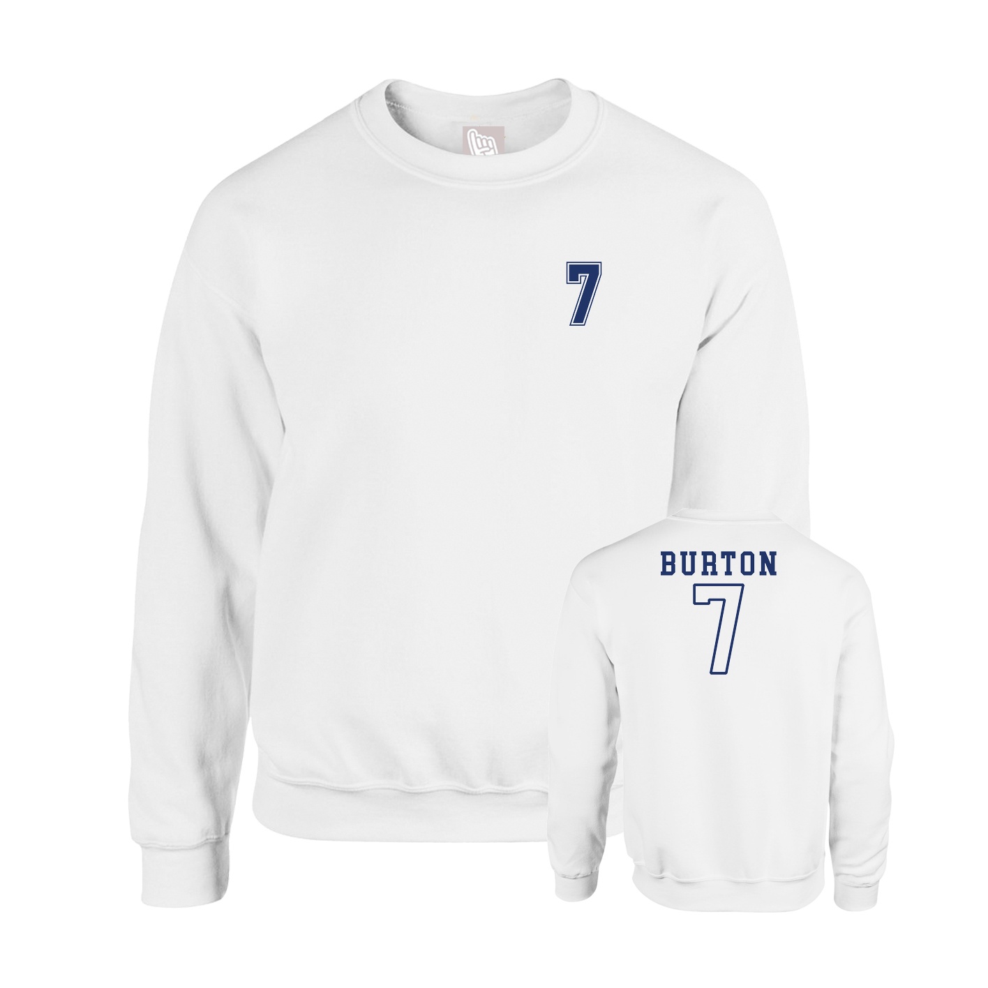 Fleece Crew — Chest Back in White