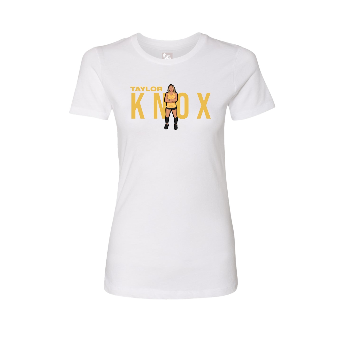 Fitted Women's Tee — Player Name in White