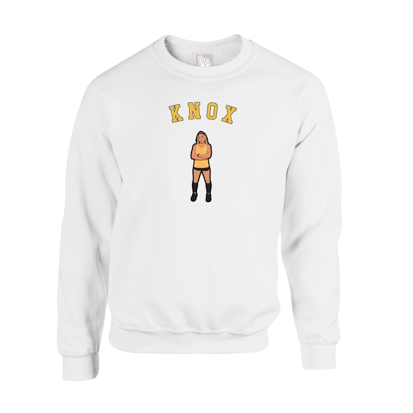 Fleece Crew — Shirsey Arch in White