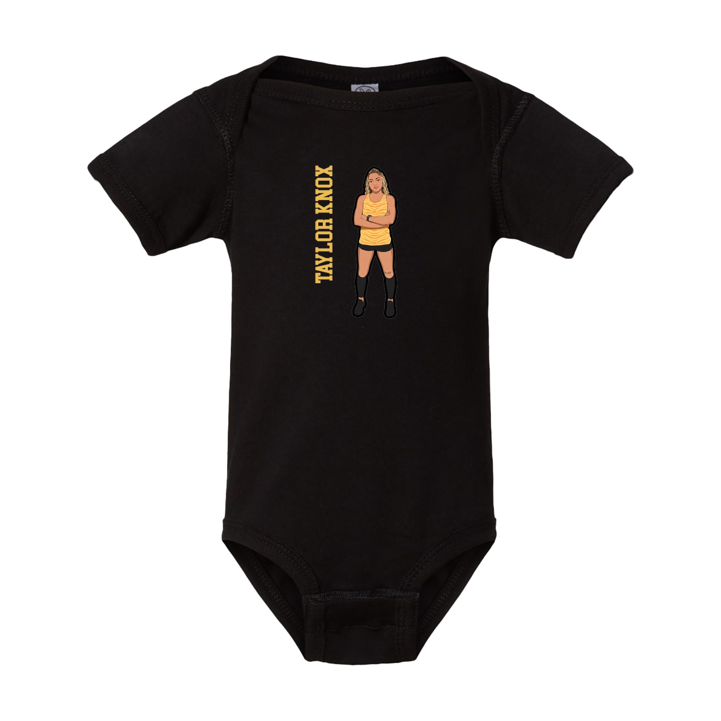 Baby Onesie — Name Vertical in Black
