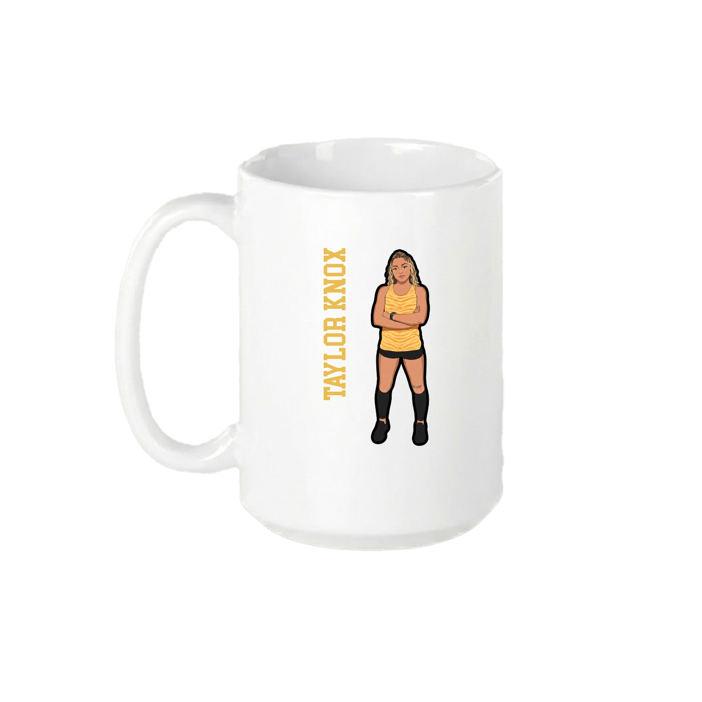 15oz Coffee Mug — Name Vertical in White