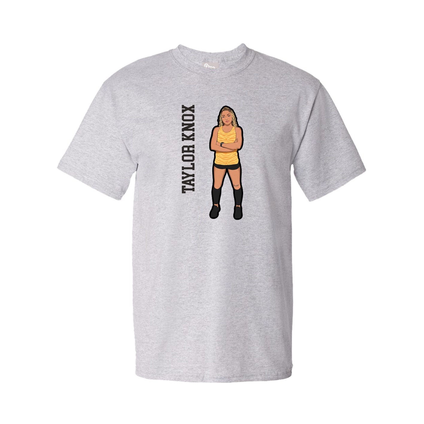 Tee — Name Vertical in Grey