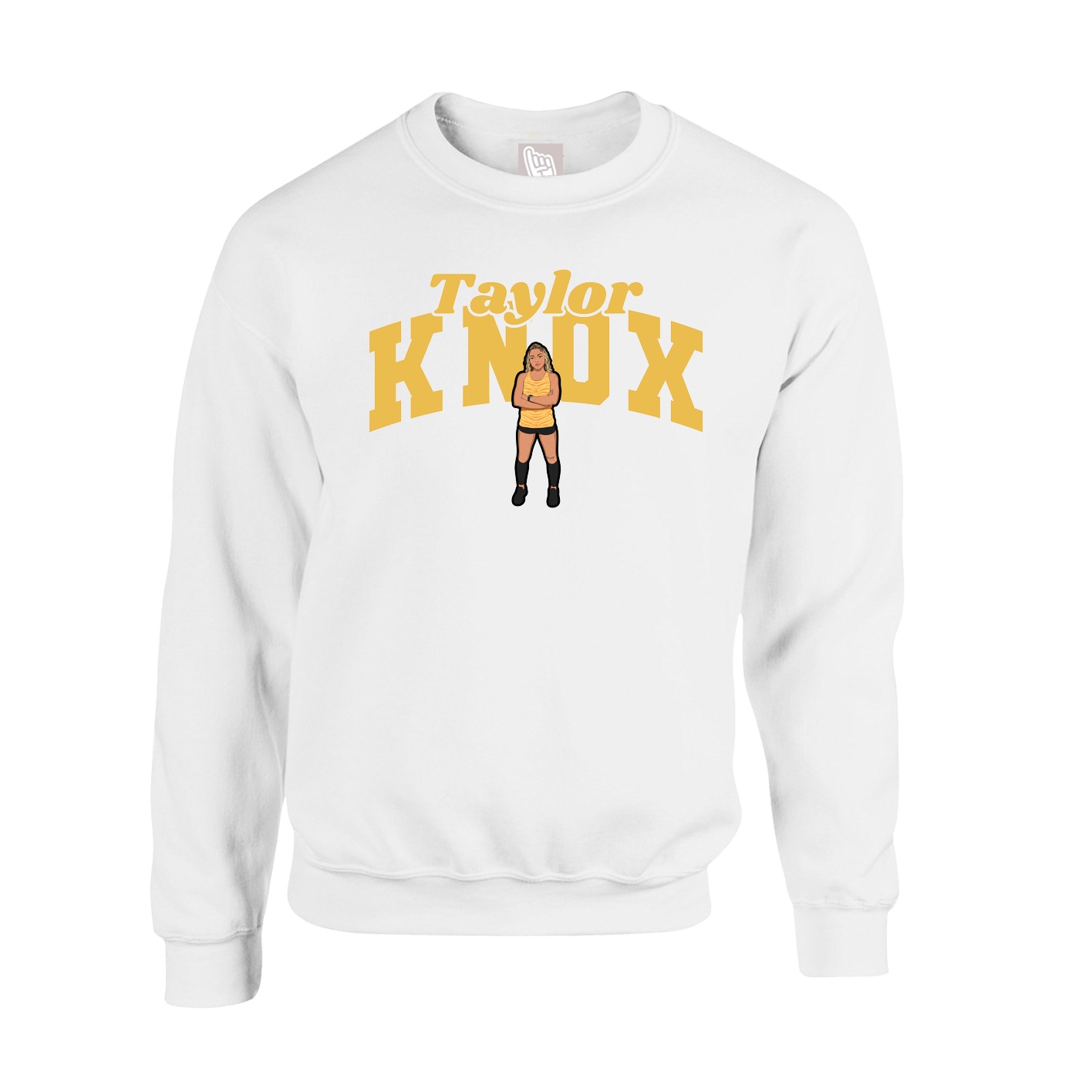 Fleece Crew — Signature Arch in White