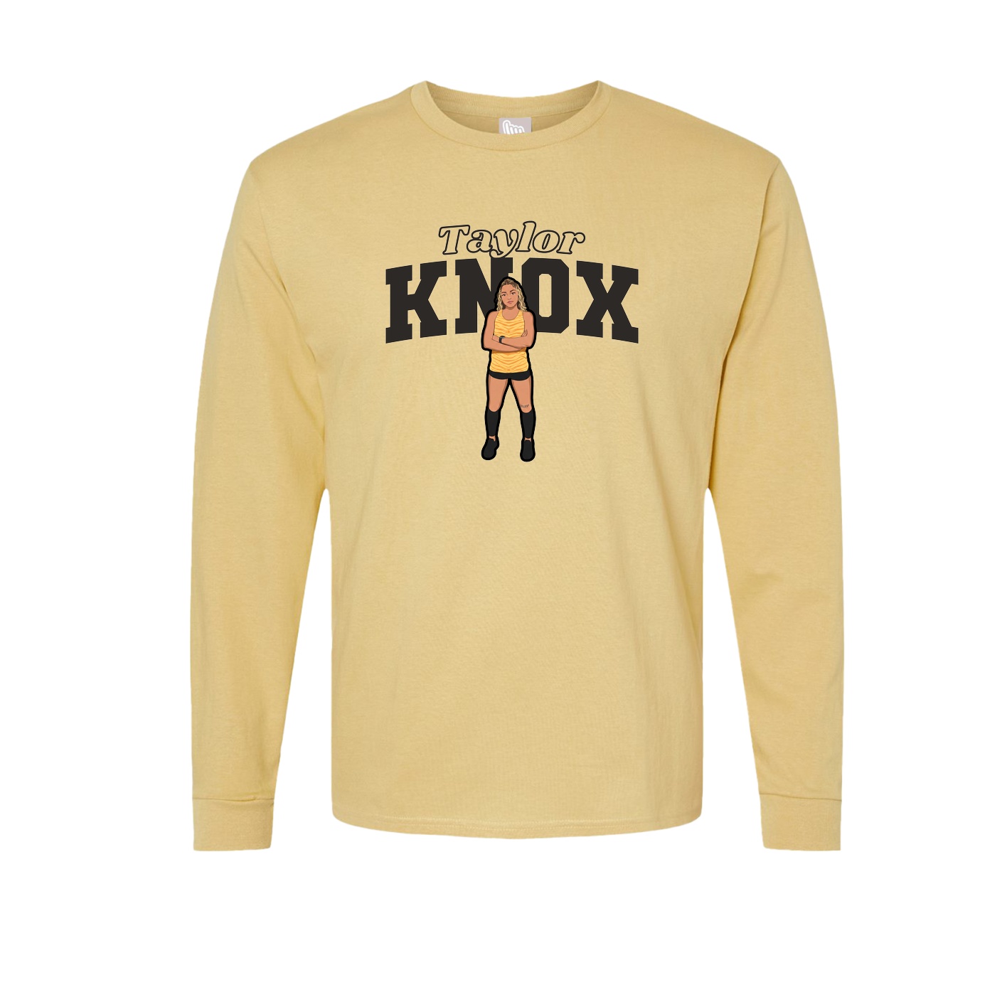 Long Sleeve Tee — Name Arch in Vegas Gold