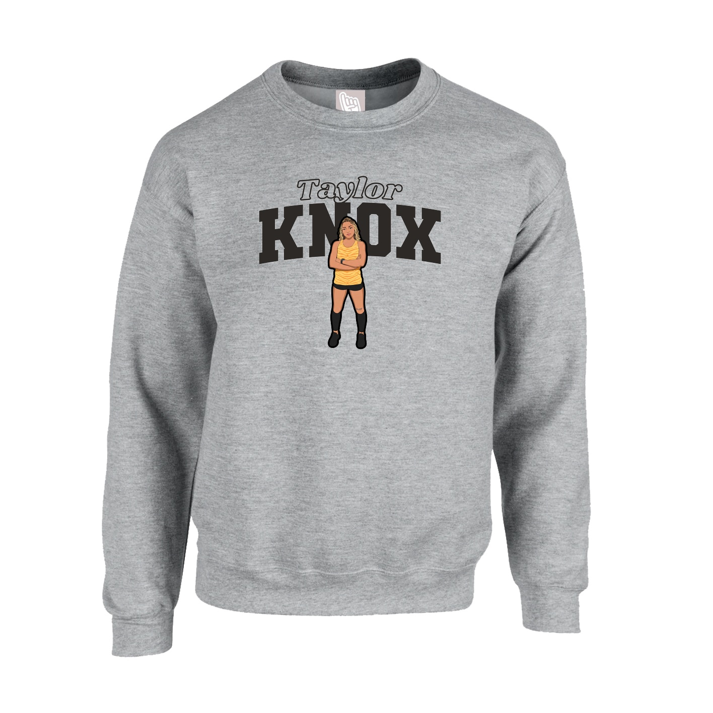 Fleece Crew — Name Arch in Grey