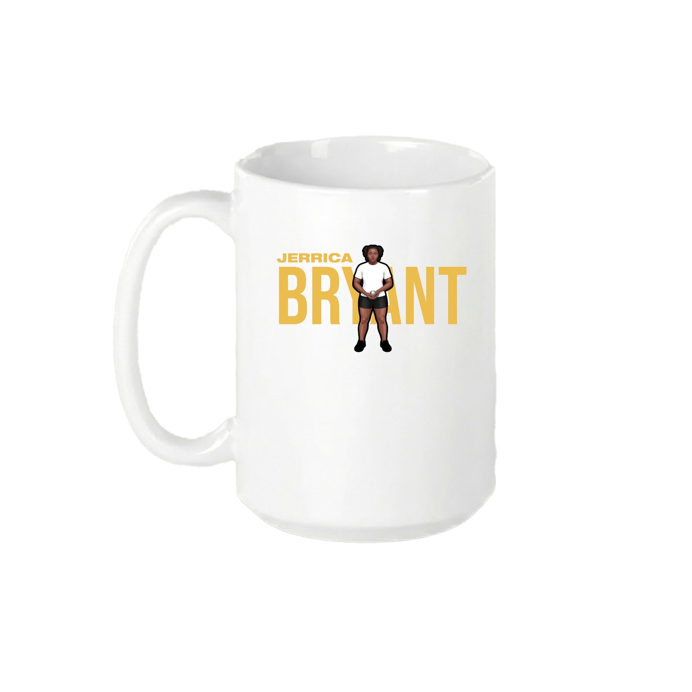 15oz Coffee Mug — Player Name in White